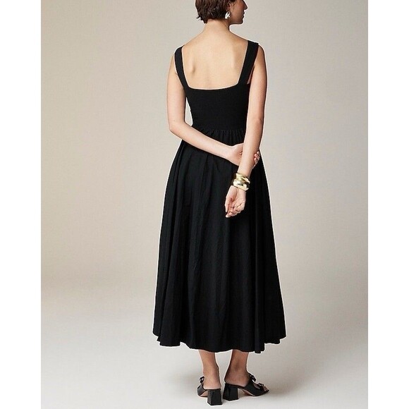 J.Crew Sweetheart tank dress with poplin skirt in Black NWT Size M Medium - Picture 4 of 10